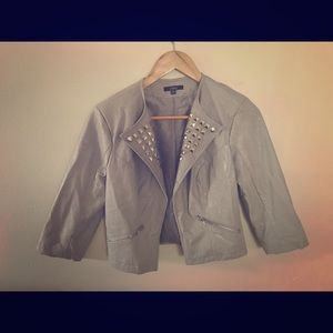 Faux leather jacket with studs